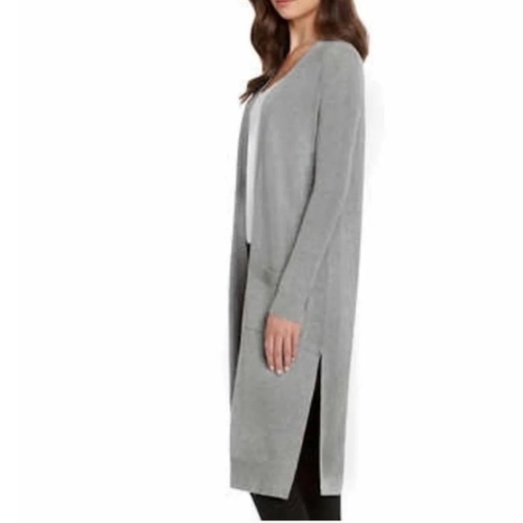 Matty M Gray Lightweight Duster Cardigan NWT Sz Large - Picture 2 of 8